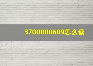 3700000609怎么读