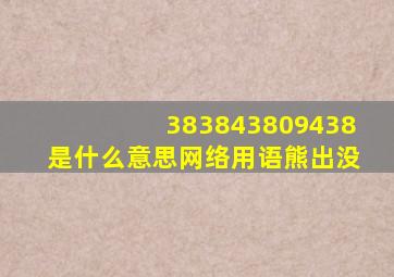 383843809438是什么意思网络用语熊出没