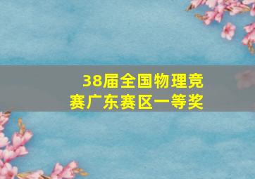 38届全国物理竞赛广东赛区一等奖