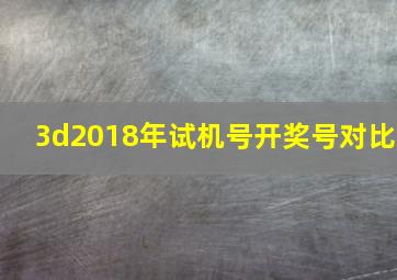 3d2018年试机号开奖号对比