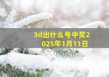 3d出什么号中奖2025年1月11日