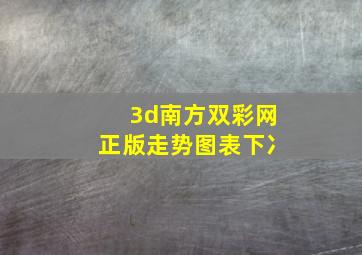 3d南方双彩网正版走势图表下冫