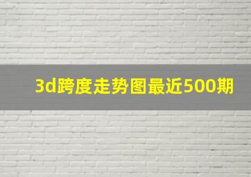 3d跨度走势图最近500期