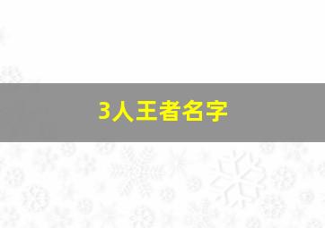 3人王者名字