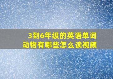 3到6年级的英语单词动物有哪些怎么读视频