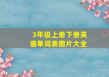 3年级上册下册英语单词表图片大全