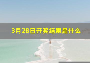 3月28日开奖结果是什么