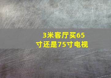 3米客厅买65寸还是75寸电视