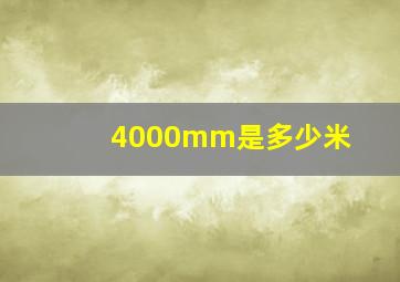 4000mm是多少米