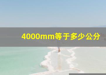 4000mm等于多少公分