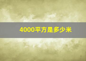 4000平方是多少米