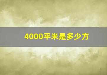 4000平米是多少方