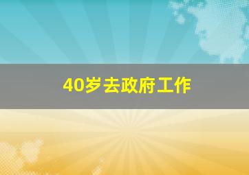 40岁去政府工作