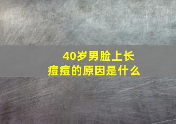 40岁男脸上长痘痘的原因是什么