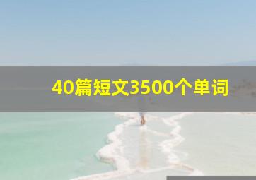 40篇短文3500个单词