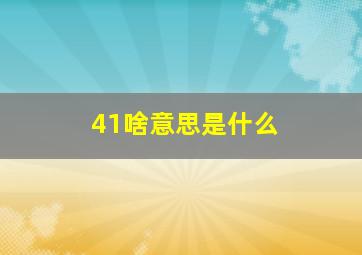 41啥意思是什么