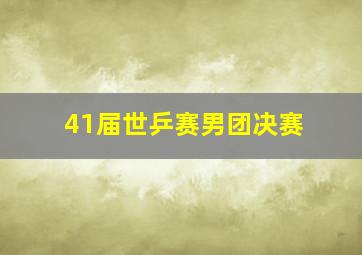 41届世乒赛男团决赛