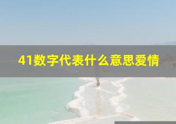 41数字代表什么意思爱情