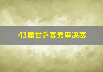 43届世乒赛男单决赛