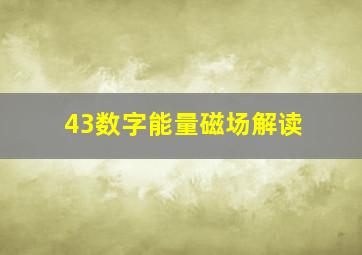 43数字能量磁场解读