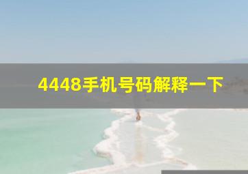 4448手机号码解释一下