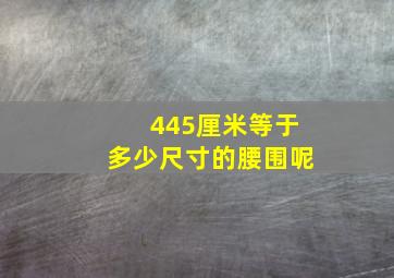 445厘米等于多少尺寸的腰围呢