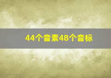 44个音素48个音标