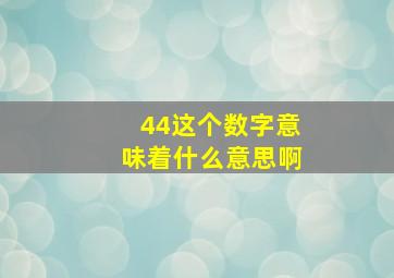 44这个数字意味着什么意思啊