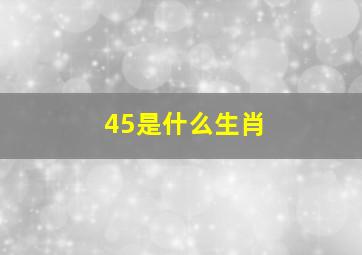 45是什么生肖