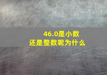 46.0是小数还是整数呢为什么