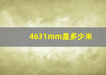 4631mm是多少米