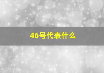 46号代表什么