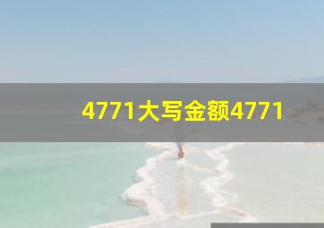 4771大写金额4771