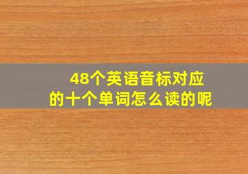 48个英语音标对应的十个单词怎么读的呢