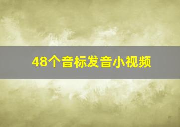 48个音标发音小视频