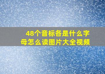 48个音标各是什么字母怎么读图片大全视频