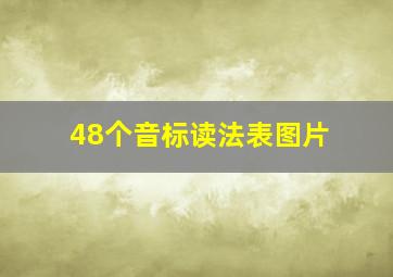 48个音标读法表图片