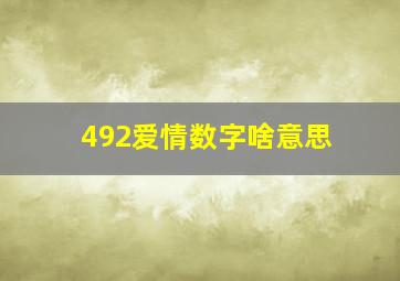 492爱情数字啥意思