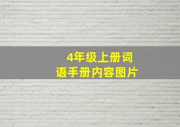 4年级上册词语手册内容图片