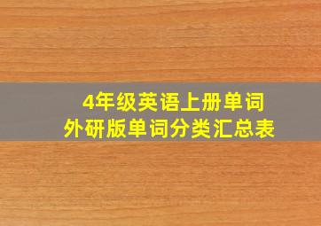 4年级英语上册单词外研版单词分类汇总表