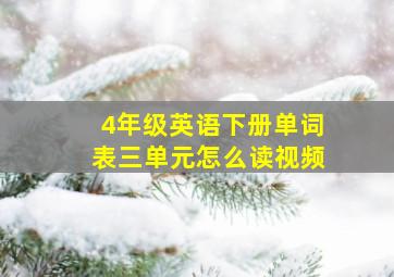 4年级英语下册单词表三单元怎么读视频