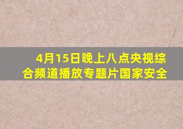 4月15日晚上八点央视综合频道播放专题片国家安全