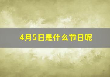 4月5日是什么节日呢