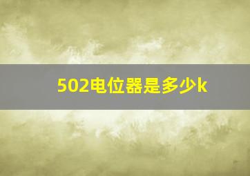 502电位器是多少k