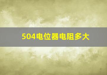 504电位器电阻多大