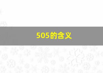 505的含义