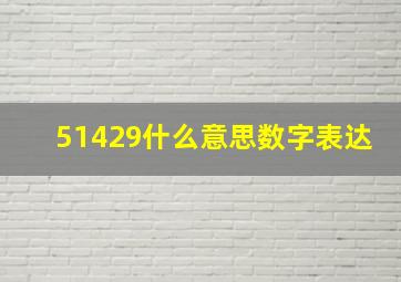 51429什么意思数字表达