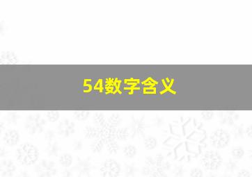 54数字含义