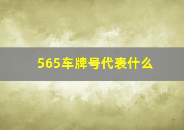 565车牌号代表什么