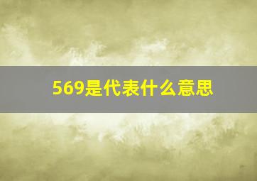 569是代表什么意思